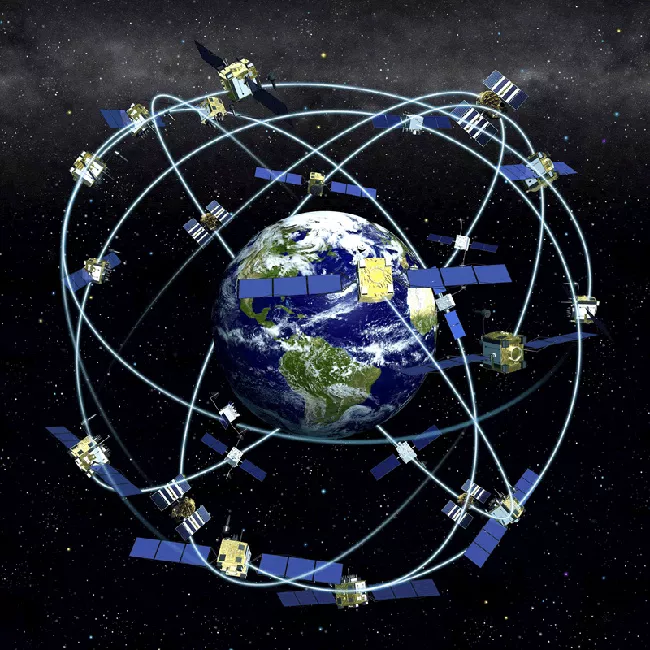GPS satellite surrounding the earth